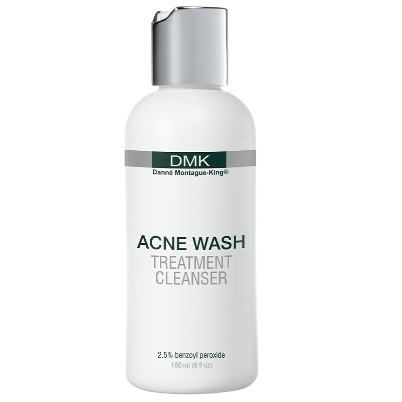 A product image of ACNE WASH with no background and a green label