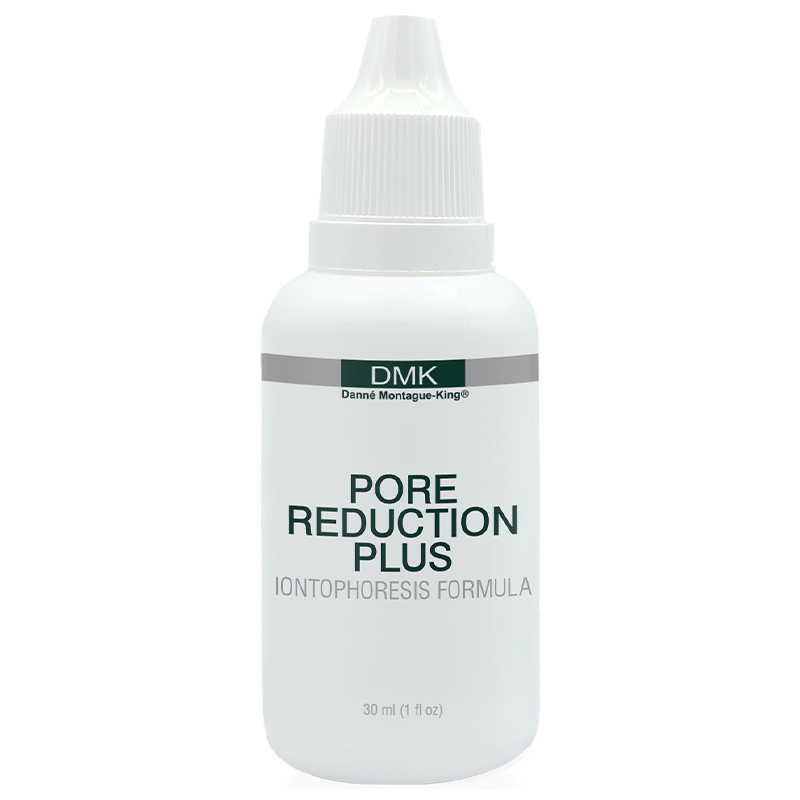 A product image of PORE REDUCTION PLUS with no background and a green label