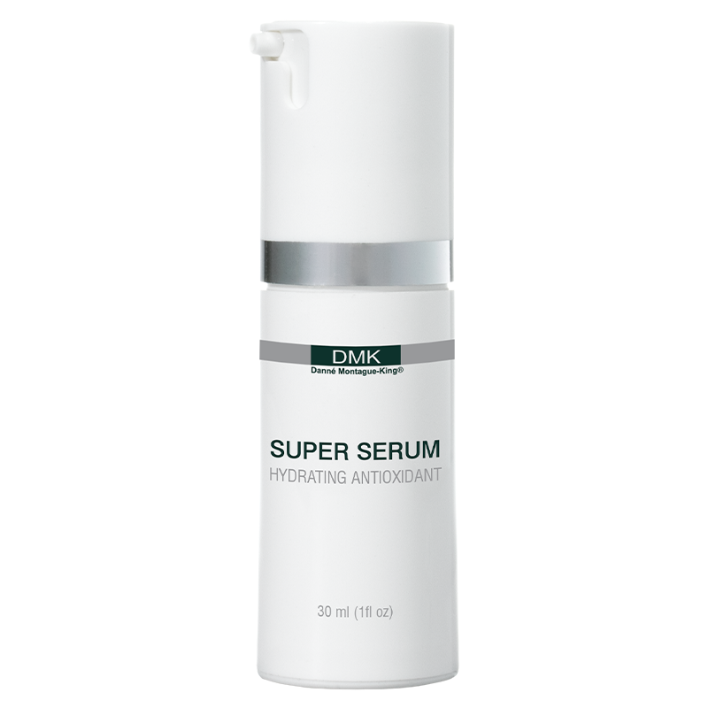 A product image of SUPER SERUM with no background and a green label